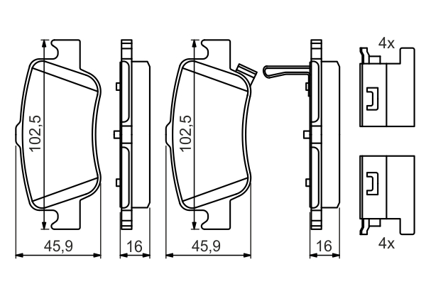 BOSCH Bremseklodser 0986494651 for TOYOTA LEXUS HYUNDAI