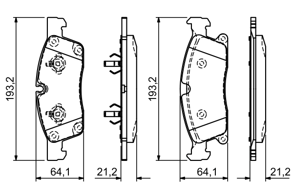 BOSCH Bremseklodser 0986494672 for MERCEDES-BENZ