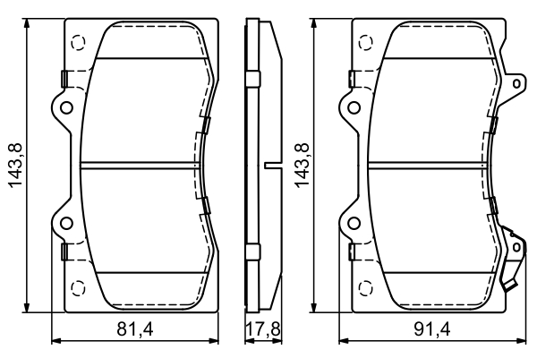 BOSCH Bremseklodser 0986494693 for NISSAN