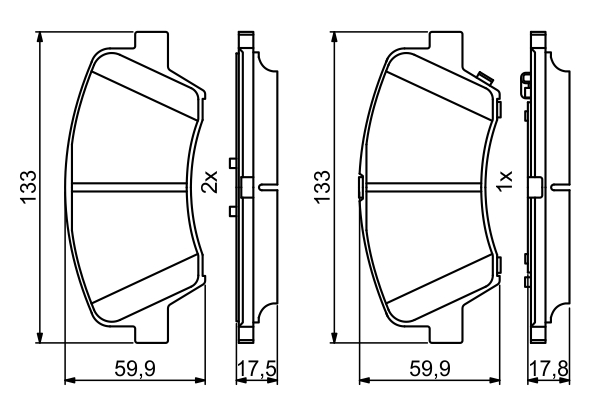BOSCH Bremseklodser 0986494712 for KIA