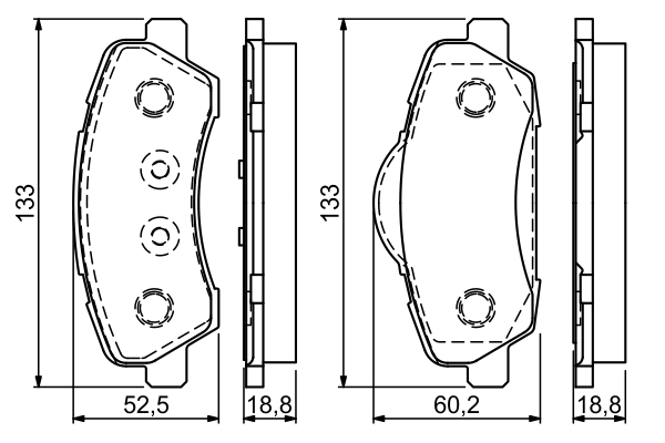 BOSCH Bremseklodser 0986494713 for PEUGEOT