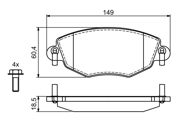 BOSCH Bremseklodser 0986494724 for FORD JAGUAR