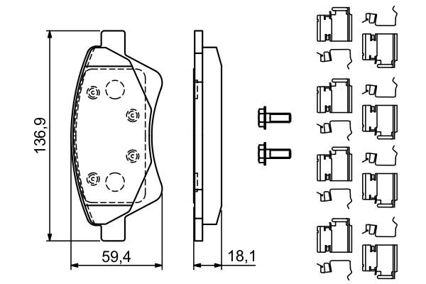 BOSCH Bremseklodser 0986494725 for RENAULT
