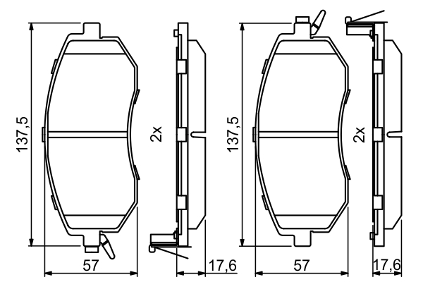 BOSCH Bremseklodser 0986494761 for SUBARU TOYOTA