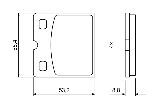 BOSCH Bremseklodssæt, parkeringsbremse 0 986 494 775 for VW JAGUAR