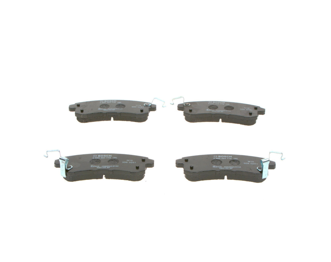 BOSCH Bremseklodser 0986494778 for NISSAN