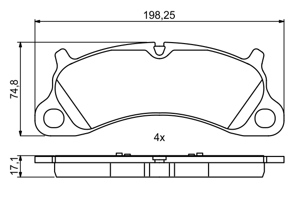 BOSCH Bremseklodser 0986494806 for PORSCHE