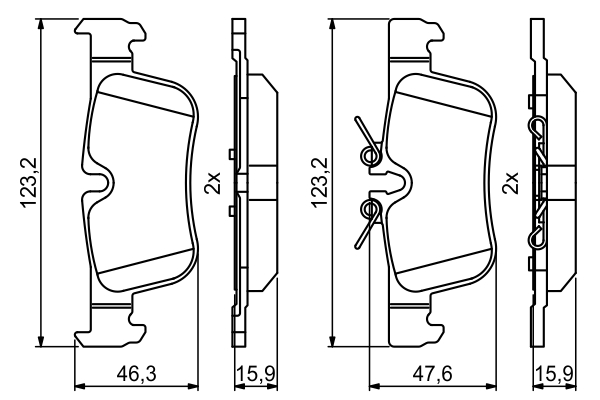 BOSCH Bremseklodser 0986494812 for BMW