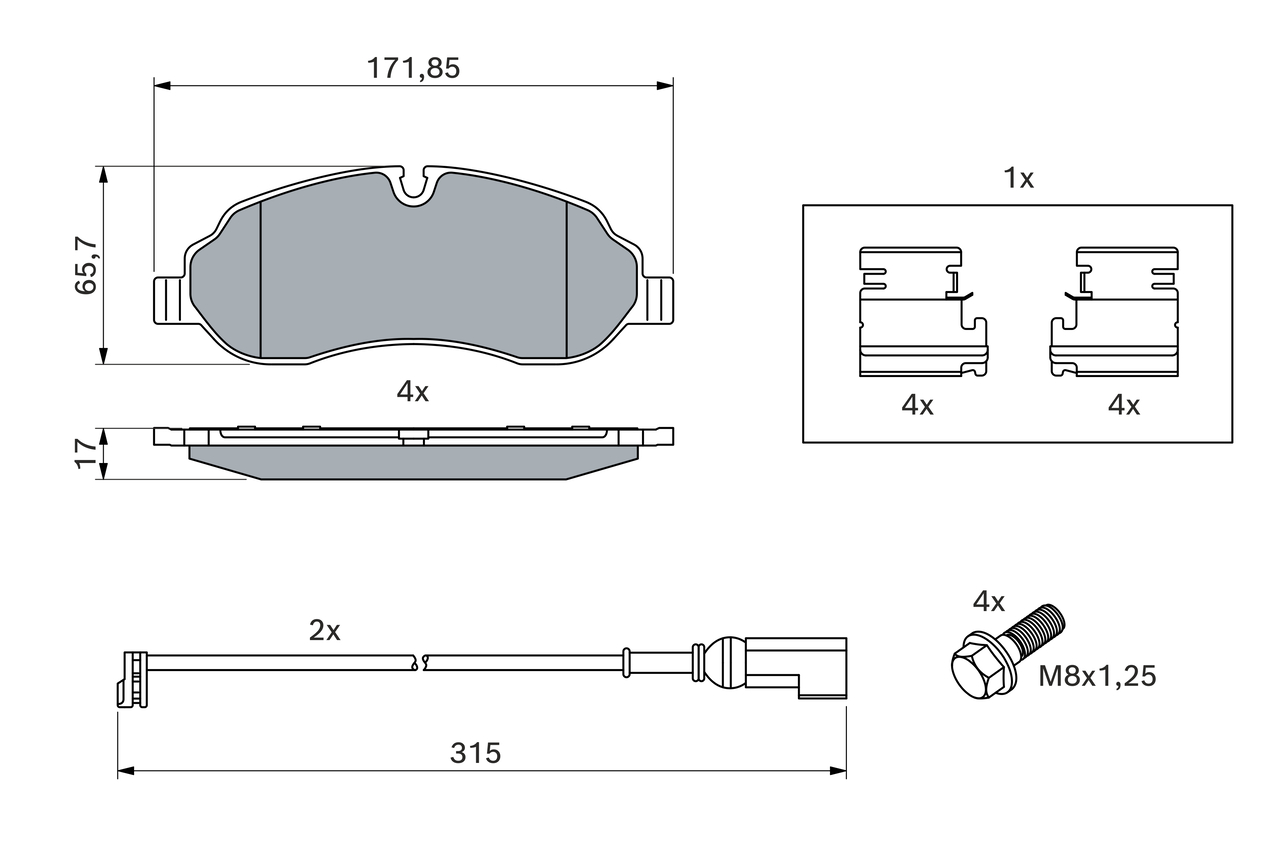 BOSCH Bremseklodser 0986494845 for FORD