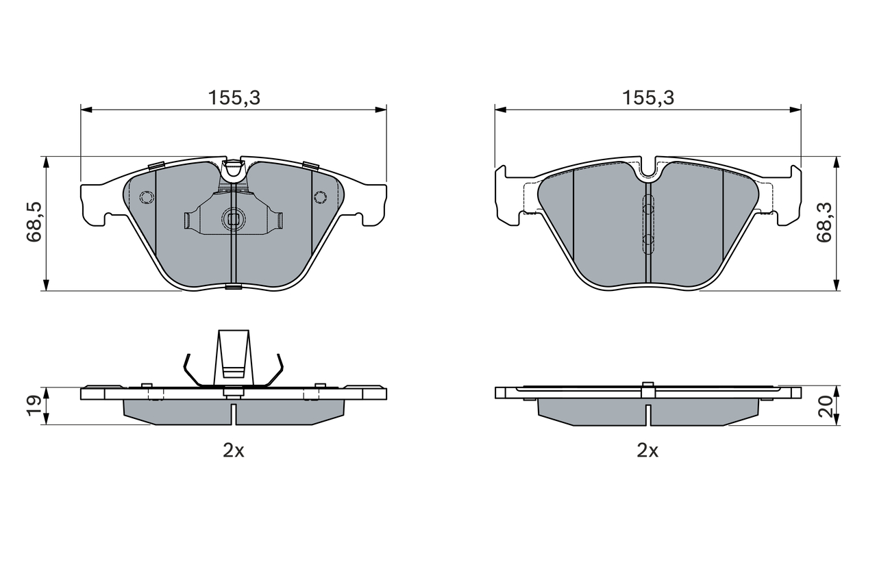 BOSCH Bremseklodser 0986494898 for BMW