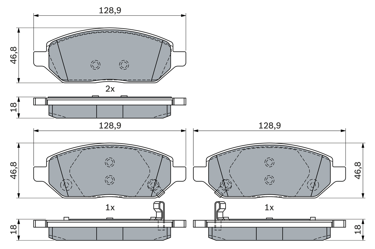 BOSCH Bremseklodser 0986494906 for VAUXHALL