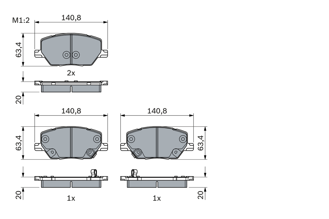 BOSCH Bremseklodser 0986494941 for LANCIA JEEP FIAT