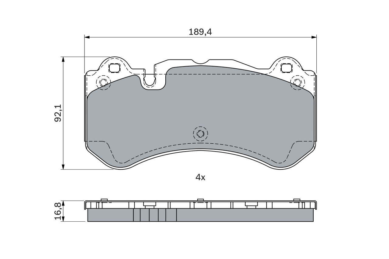 BOSCH Bremseklodser 0986494970 for MERCEDES-BENZ
