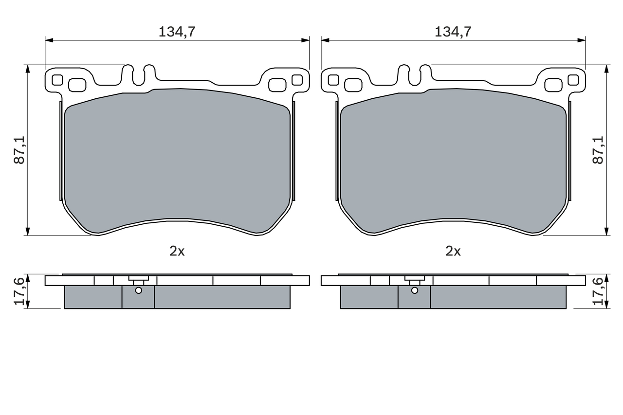 BOSCH Bremseklodser 0986494985 for MERCEDES-BENZ
