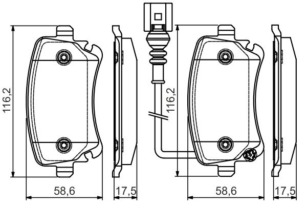 BOSCH Bremseklodser 0986495094 for VW