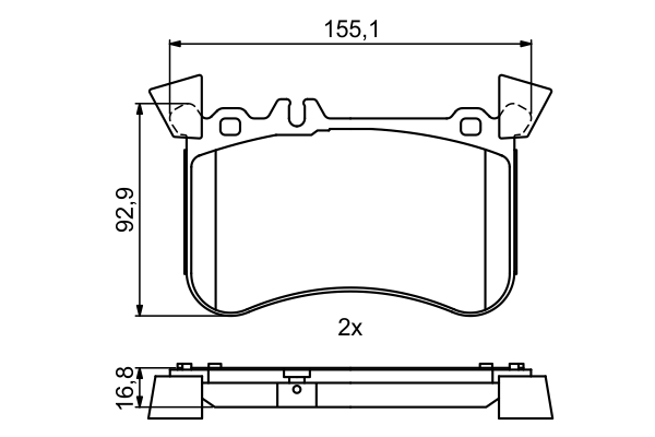 BOSCH Bremseklodser 0986495398 for MERCEDES-BENZ