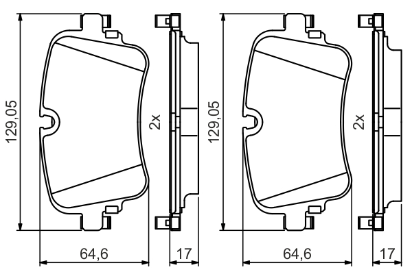 BOSCH Bremseklodser 0986495426 for VW