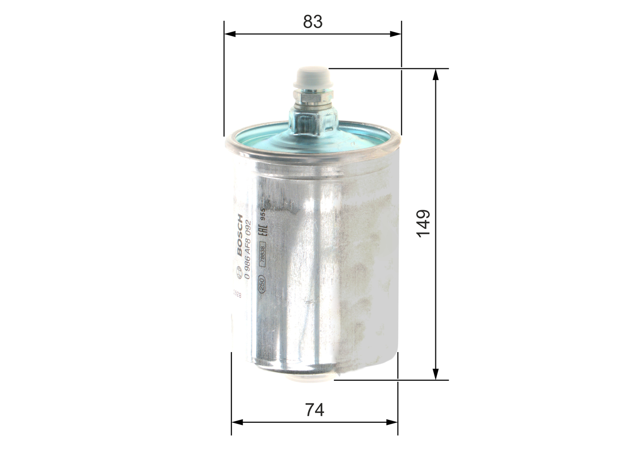 BOSCH Brændstof-filter 0986af8092 Lednings 149mm for FERRARI GMC RENAULT PUCH MERCEDES-BENZ PORSCHE ROLLS-ROYCE
