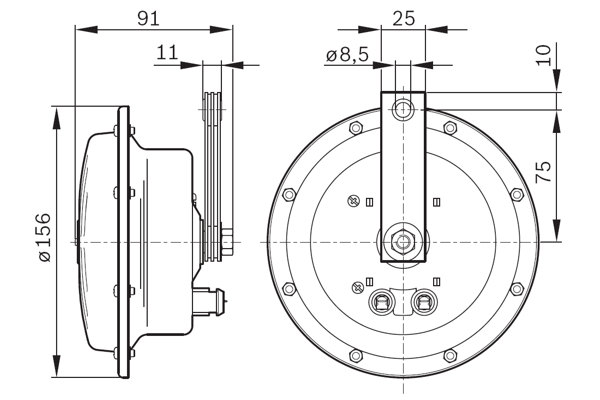 BOSCH Horn 0 986 AH0 203