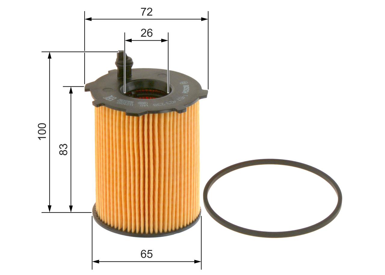 BOSCH Oliefilter 1 457 429 238 Filterindsats supplementary_articlesupplementary_info_596|Tillægsartikel/Yderligere info.|med pakning height_mm_209|Høj