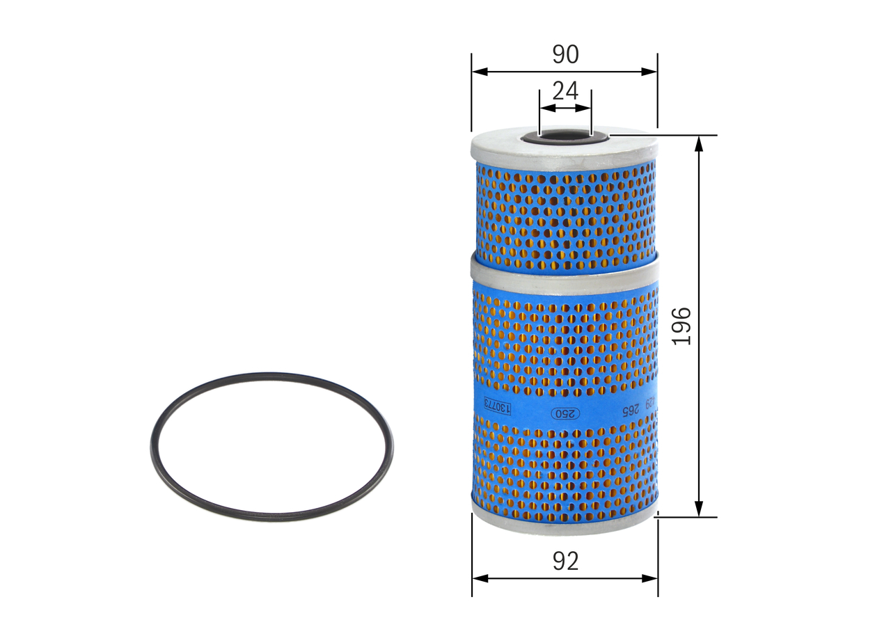 BOSCH Oliefilter 1 457 429 265 Filterindsats height_mm_209|Højde [mm]|196 outer_diameter_mm_497|Yderdiameter [mm]|90 inner_diameter_1_mm_995|Inder dia