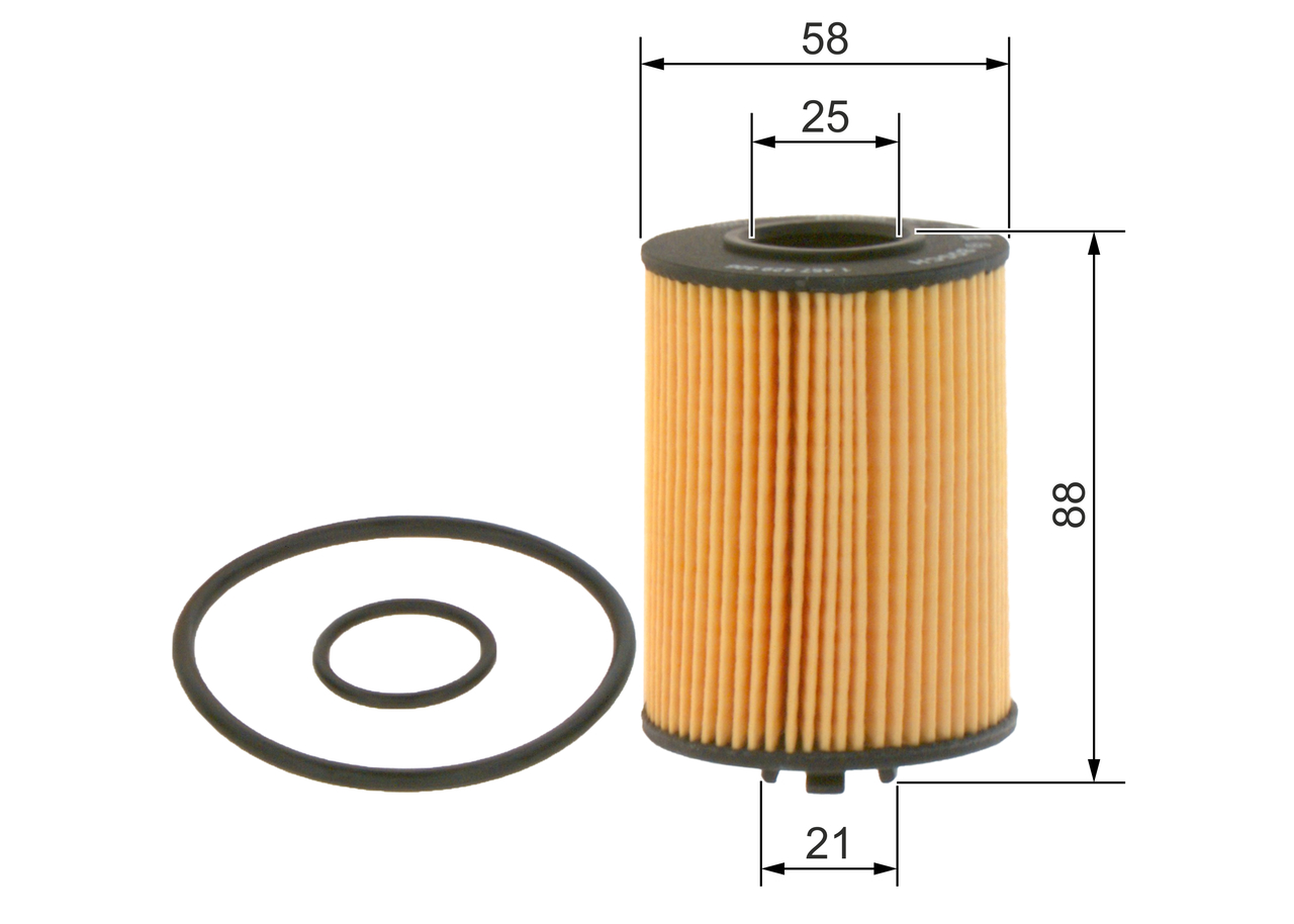 BOSCH Oliefilter 1 457 429 306 Filterindsats supplementary_articlesupplementary_info_596|Tillægsartikel/Yderligere info.|med pakninger height_mm_209|H