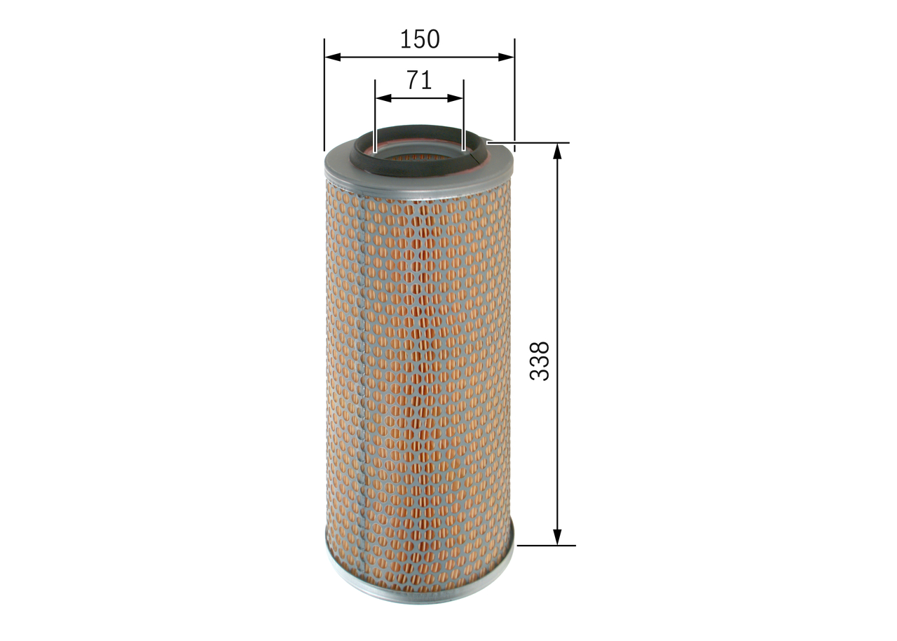 BOSCH Luftfilter 1457429941 Filterindsats outer_diameter_mm_497|Yderdiameter [mm]|150 diameter_1_mm_341|Diameter 1 [mm]|70,7 height_mm_209|Højde [mm]|
