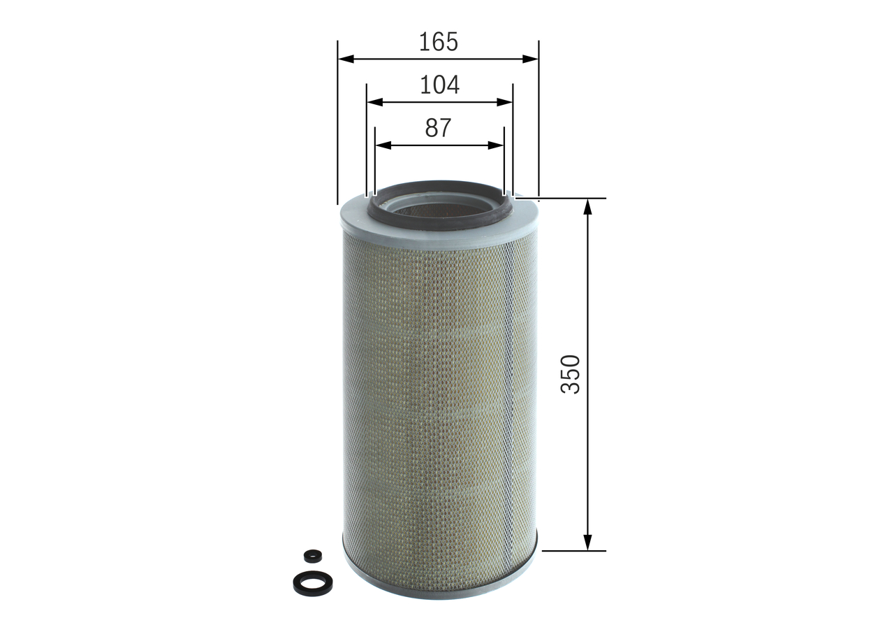 BOSCH Luftfilter 1457429946 Filterindsats outer_diameter_mm_497|Yderdiameter [mm]|165 diameter_1_mm_341|Diameter 1 [mm]|87 height_mm_209|Højde [mm]|35