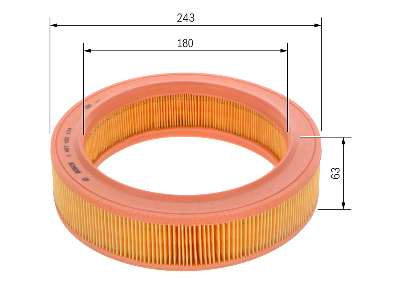 BOSCH Luftfilter 1457432134 Filterindsats outer_diameter_mm_497|Yderdiameter [mm]|245 diameter_1_mm_341|Diameter 1 [mm]|183 height_mm_209|Højde [mm]|6