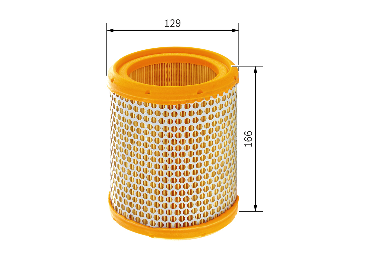 BOSCH Luftfilter 1457433227 Filterindsats outer_diameter_mm_497|Yderdiameter [mm]|128,5 width_mm_206|Bredde [mm]|127 height_mm_209|Højde [mm]|165 quan