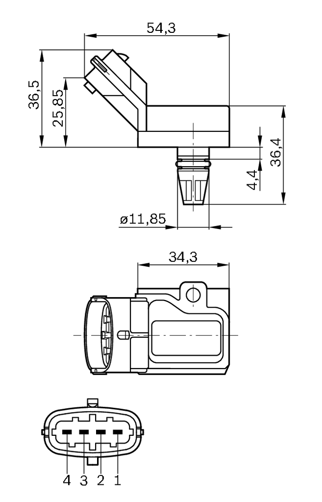 BOSCH Sensor, ladetryk 0261230090 for FORD VOLVO