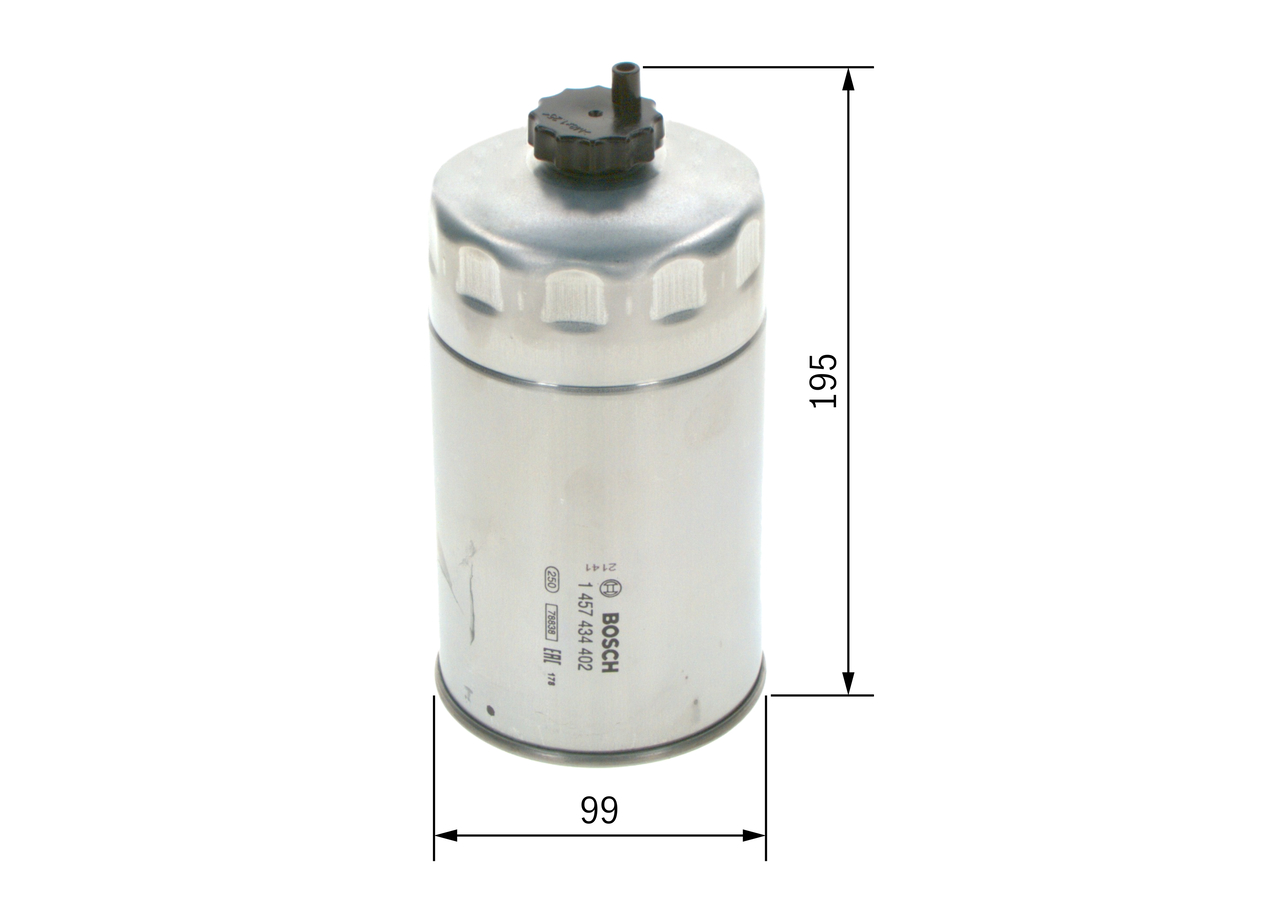 BOSCH Brændstof-filter 1 457 434 402 For 195mm for IVECO IRISBUS