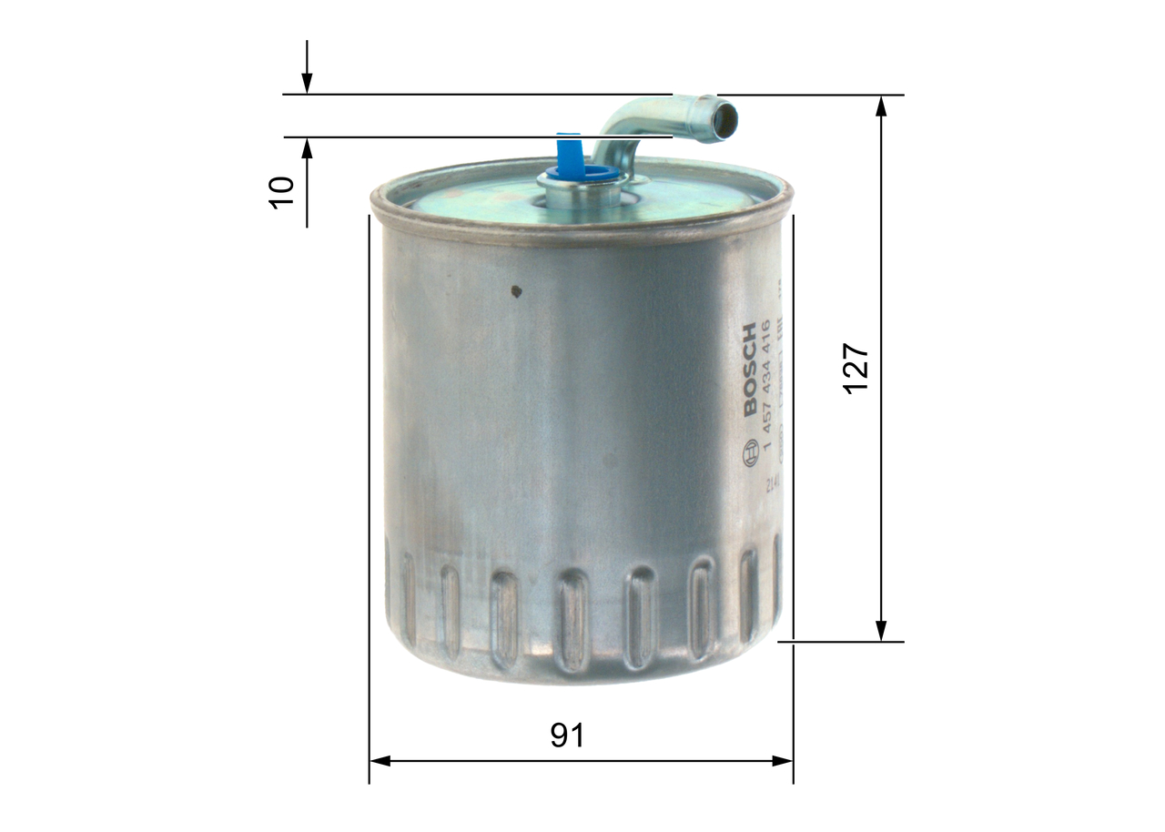 BOSCH Brændstof-filter 1457434416 Lednings 127mm for MERCEDES-BENZ