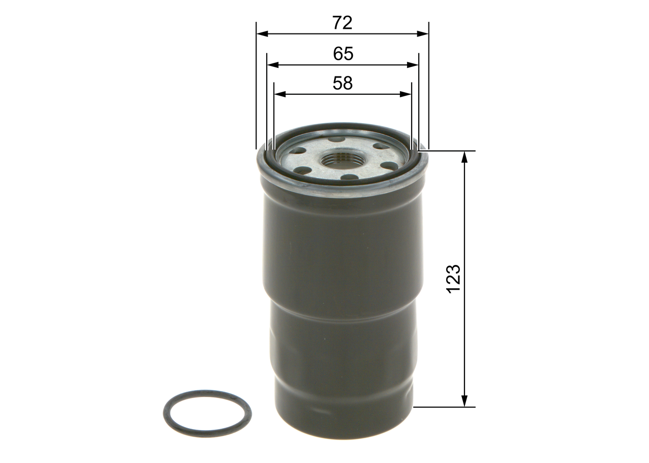 BOSCH Brændstof-filter 1457434440 Påskruet 123mm for PEUGEOT TOYOTA MAZDA