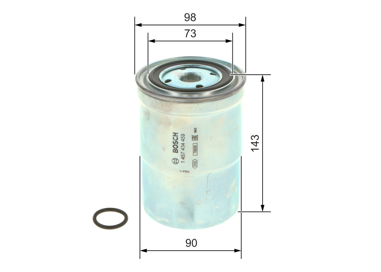 BOSCH Brændstof-filter 1 457 434 459 Påskruet 143mm for MITSUBISHI