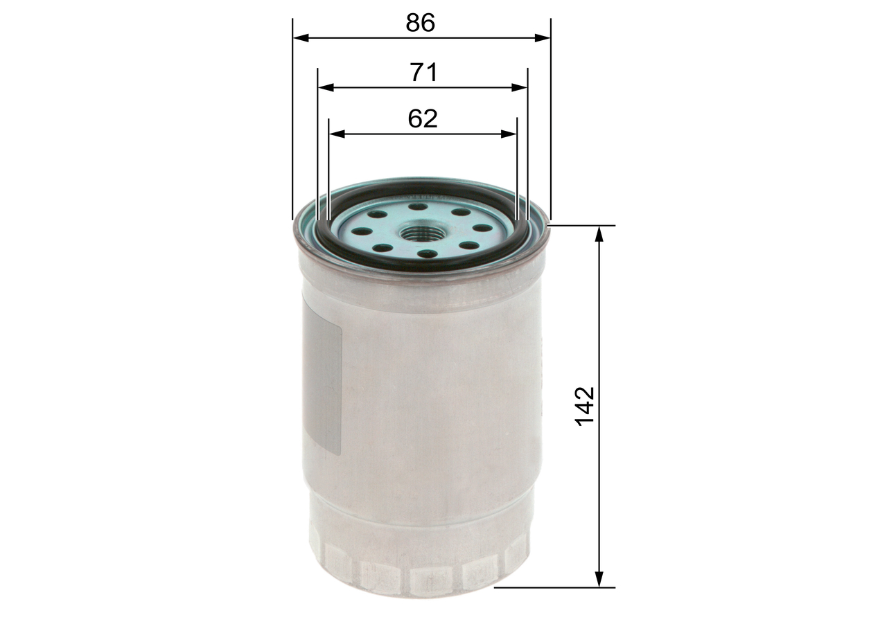 BOSCH Brændstof-filter 1457434511 Påskruet 142mm for KIA HYUNDAI AMC