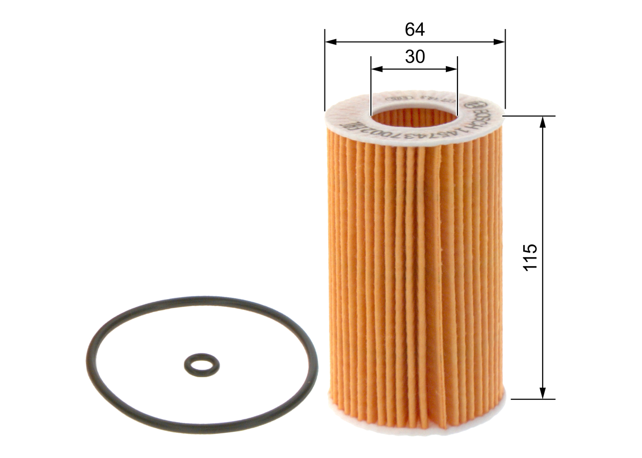 BOSCH Oliefilter 1 457 437 002 Filterindsats supplementary_articlesupplementary_info_596|Tillægsartikel/Yderligere info.|med pakninger height_mm_209|H