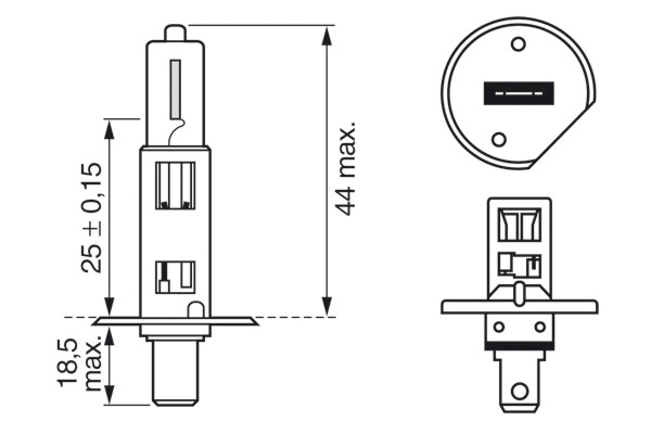 BOSCH Pære, fjernlys 1987301051 H1 for LAND ROVER PEUGEOT CITROËN VOLVO FORD DAF OPEL ABARTH ALFA ROMEO LANCIA HOLDEN BAIC IVECO VW BMW MAN MERCEDES-