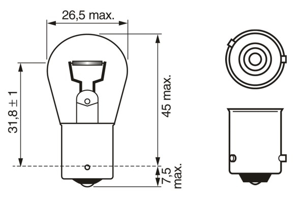 BOSCH Pære, blinklys 1987302703 PY21W for VOLVO MAN IVECO FORD MERCEDES-BENZ TOYOTA