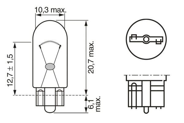 BOSCH Pære, blinklys 1987301028 W3W Sideinstallation for BMW DAF LAND ROVER VW YAMAHA HOBBYCAR