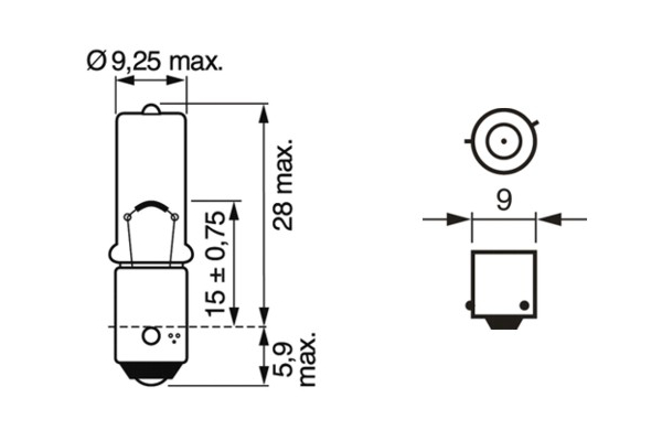 BOSCH Pære, baklygte 1987302232 H6W for MERCEDES-BENZ VW