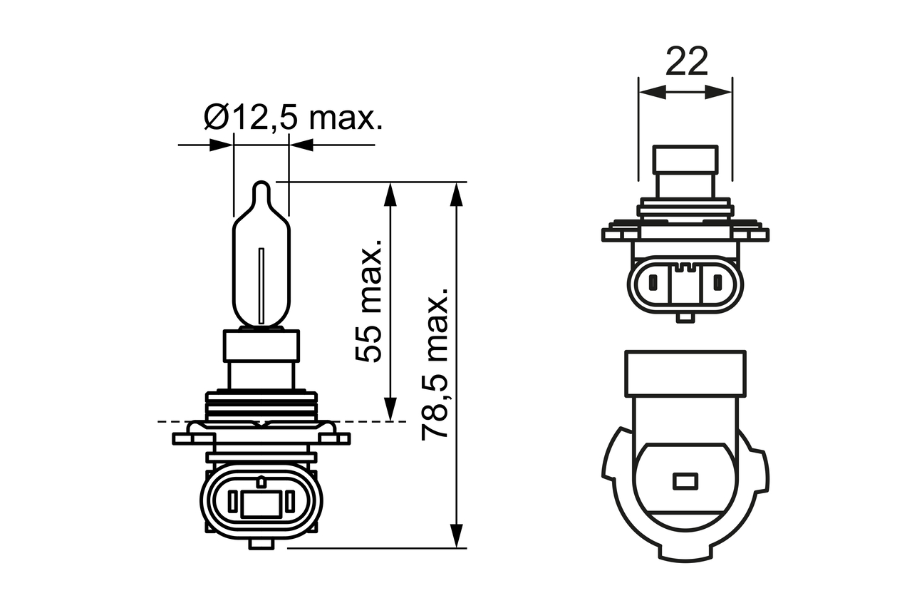 BOSCH Pære, fjernlys 1987301139 HIR2