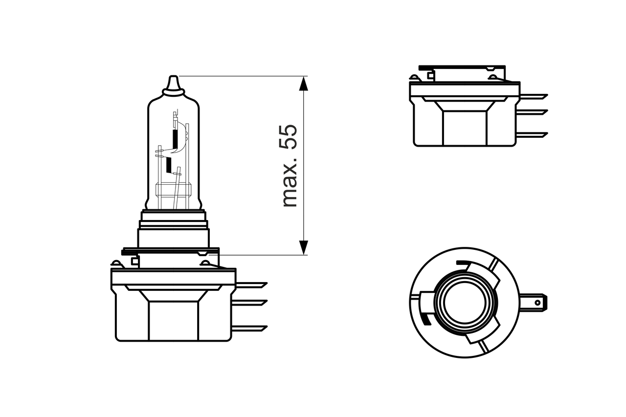 BOSCH Pære, fjernlys 1987301099 H15 for VW
