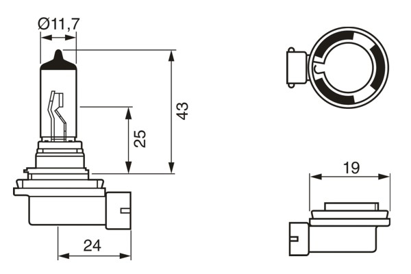 BOSCH Pære, tågelygte 1987301339 H11 for LAND ROVER MERCEDES-BENZ RENAULT TOYOTA VW