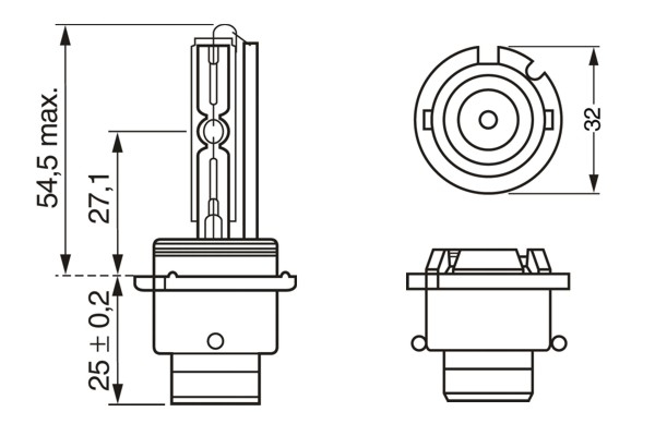 BOSCH Pære, forlys 1987302904 D2S (gasudladningslampe) for DAF VAUXHALL VOLVO FIAT IVECO BMW MAN MAZDA MERCEDES-BENZ MITSUBISHI PORSCHE TOYOTA VW