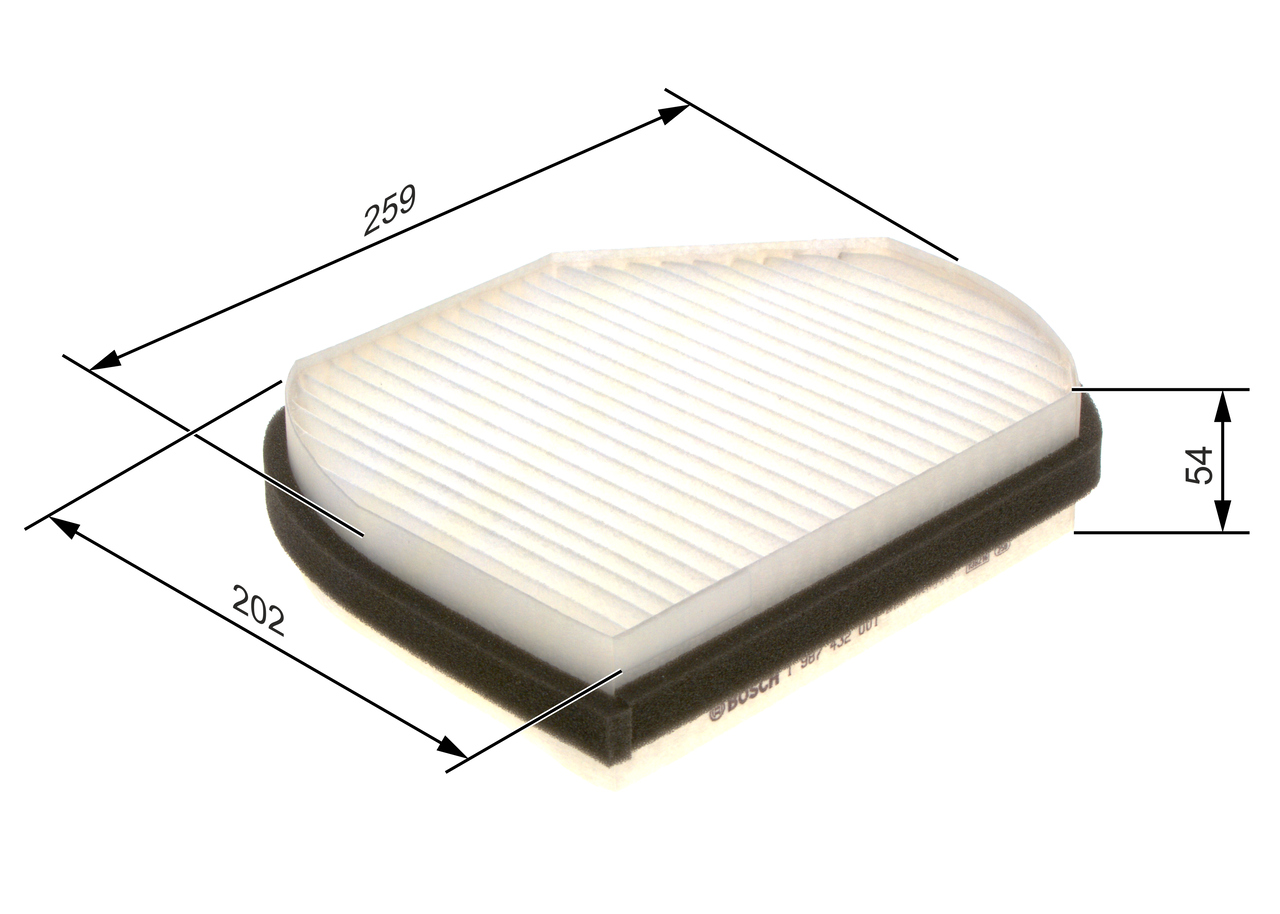 BOSCH Kabineluftfilter 1 987 432 001 for CHRYSLER MERCEDES-BENZ FIAT