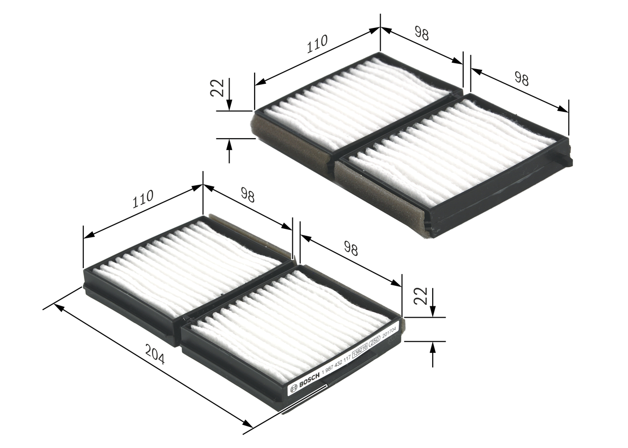 BOSCH Kabineluftfilter 1987432117 for MAZDA