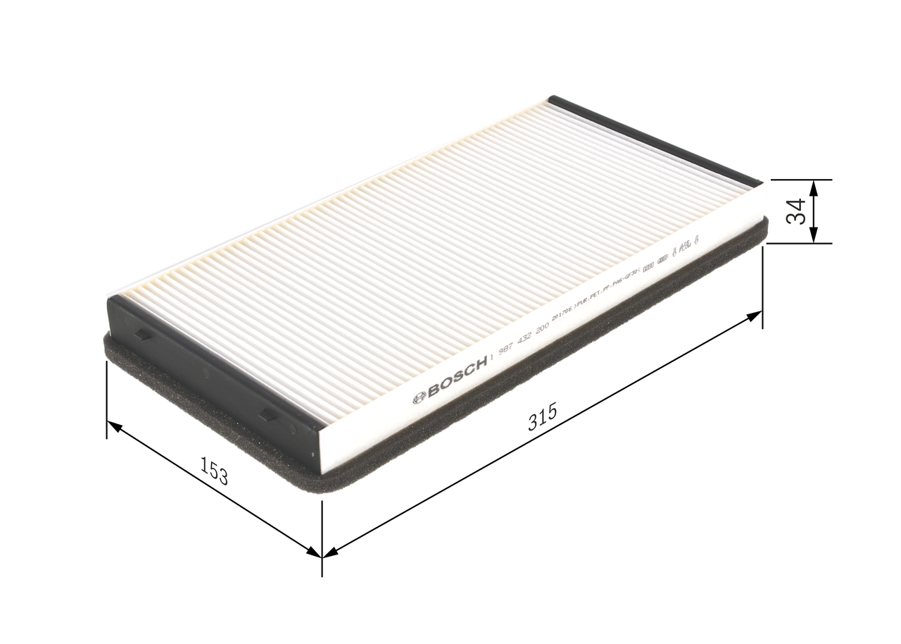 BOSCH Kabineluftfilter 1987432200 for PORSCHE