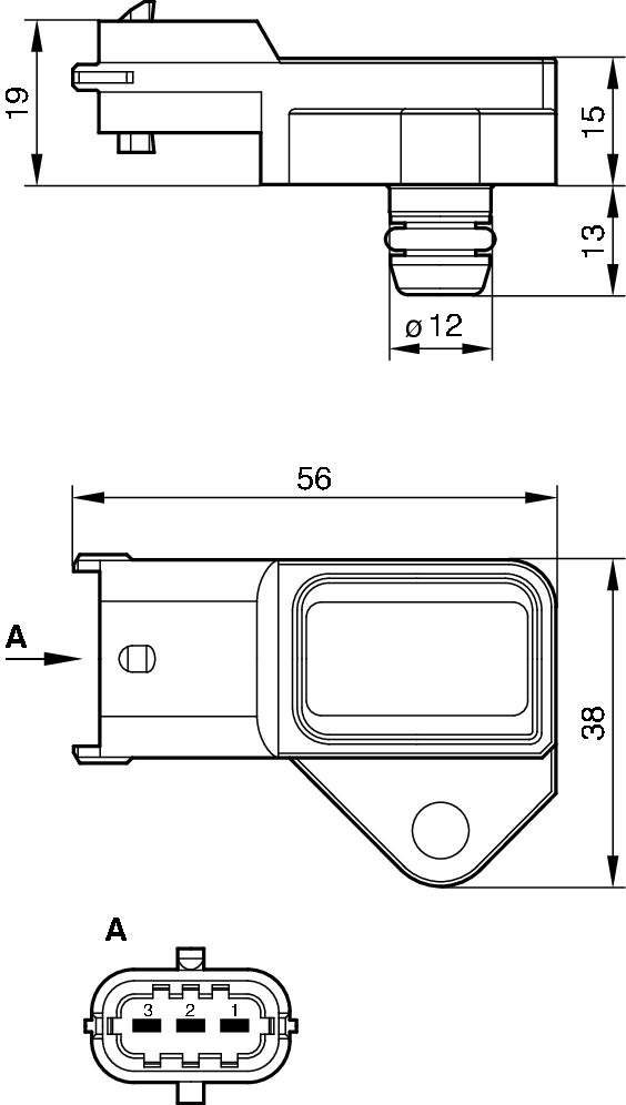 BOSCH Sensor, ladetryk 0281002487 for OPEL VAUXHALL