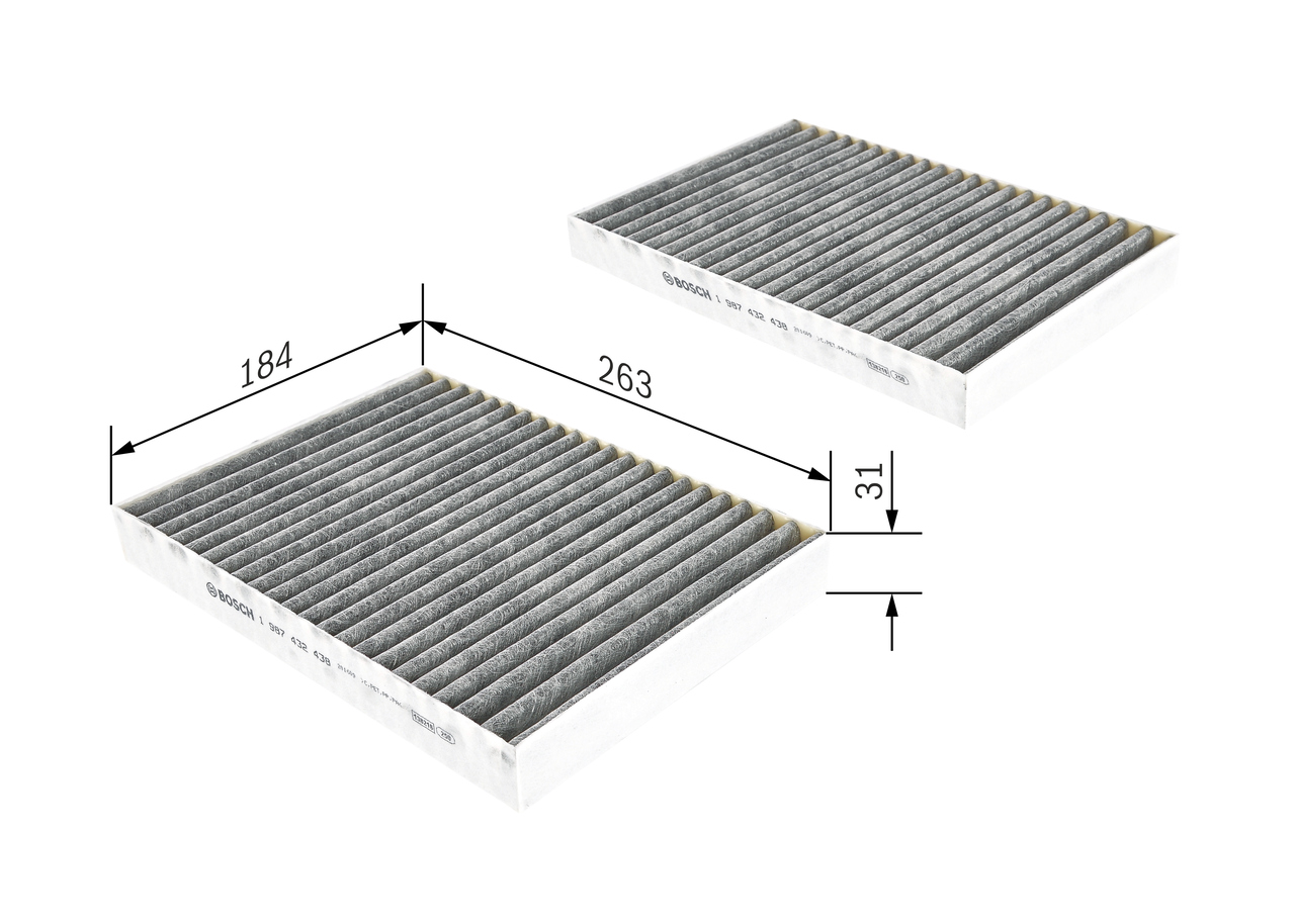 BOSCH Kabineluftfilter 1987432438 for MERCEDES-BENZ